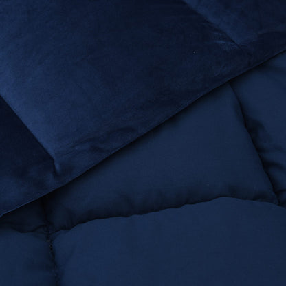 Duvet Invernale Trapuntato Blu Scuro 155 x 200 cm Microfibra