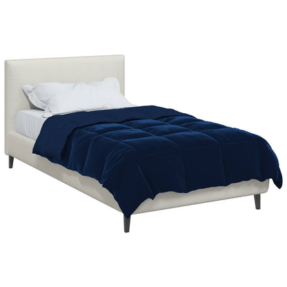 Duvet Invernale Trapuntato Blu Scuro 140 x 220 cm Microfibra