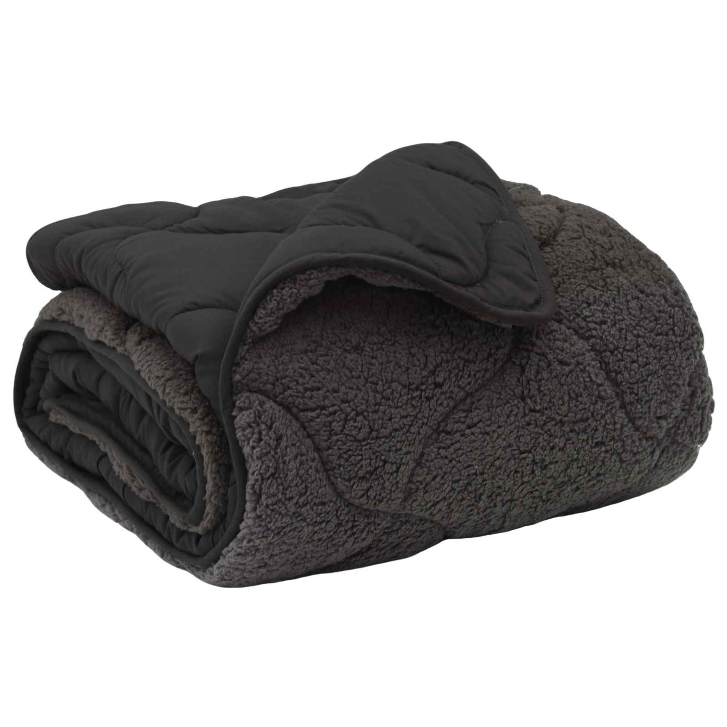 Duvet Estivo Antracite 155 x 200 cm Microfibra e Fleece Teddy