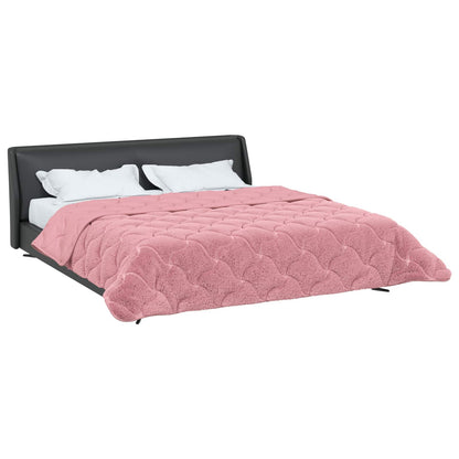 Duvet Estivo Rosa 220 x 240 cm Microfibra e Fleece Teddy