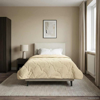 Duvet Estivo Crema 140 x 220 cm Microfibra e Fleece Teddy