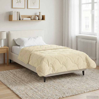 Duvet Invernale Crema 155 x 220 cm Microfibra e Fleece Teddy
