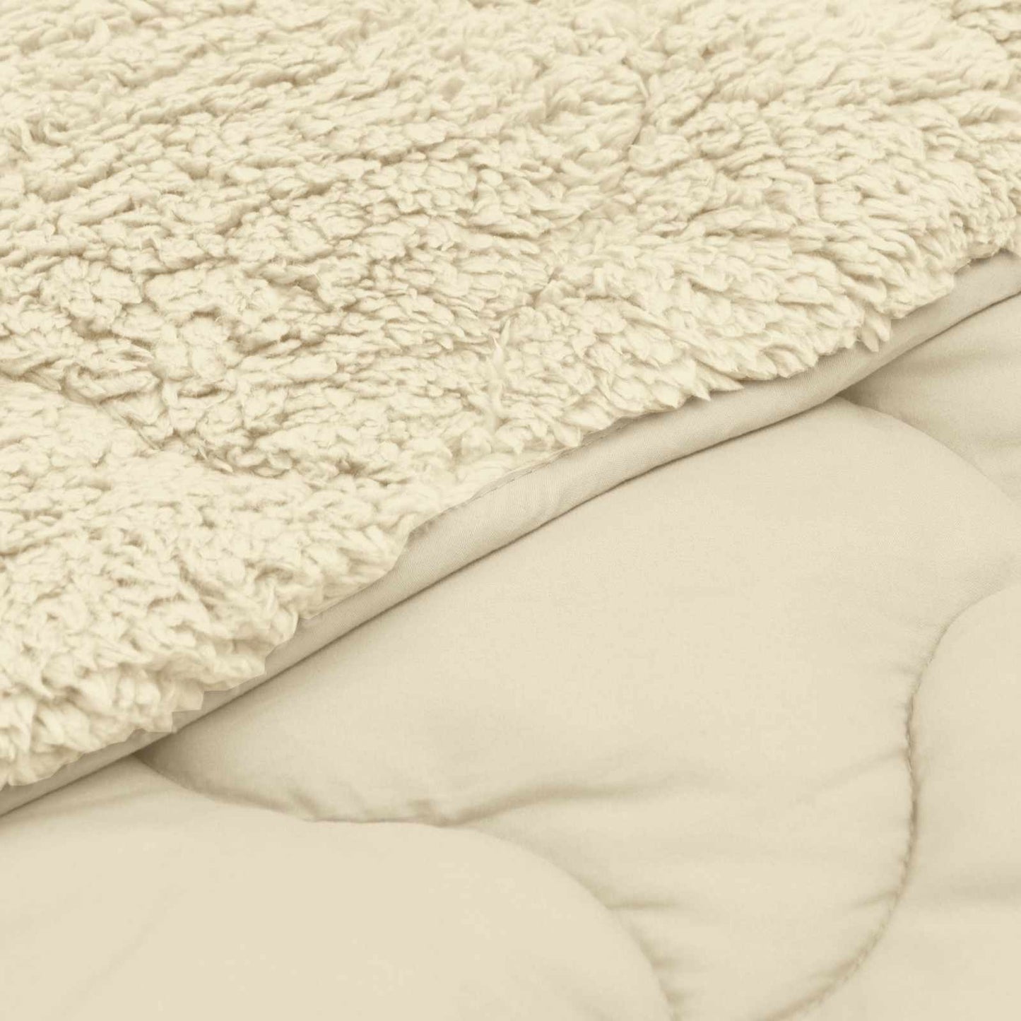 Duvet Invernale Crema 220 x 240 cm Microfibra e Fleece Teddy