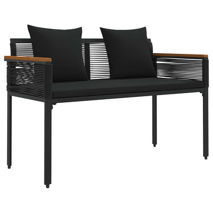 Set di Mobili da Esterno con cuscino 4 pcs Nero Rattan in PE
