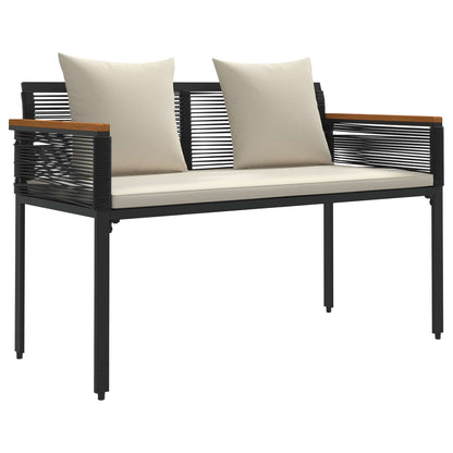 Set di Mobili da Esterno 4 pcs Nero e Bianco Crema Rattan in PE