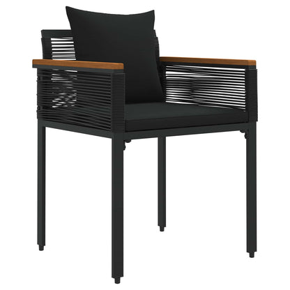 Set di Mobili da Esterno con cuscino 3 pcs Nero Rattan in PE