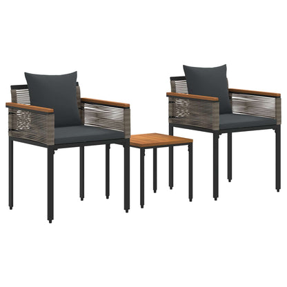 Set di Mobili da Esterno 3 pcs Grigio e Grigio Scuro