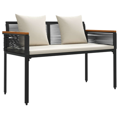 Panchina da esterno Nero e Bianco Crema 117 x 54 x 74.5 cm