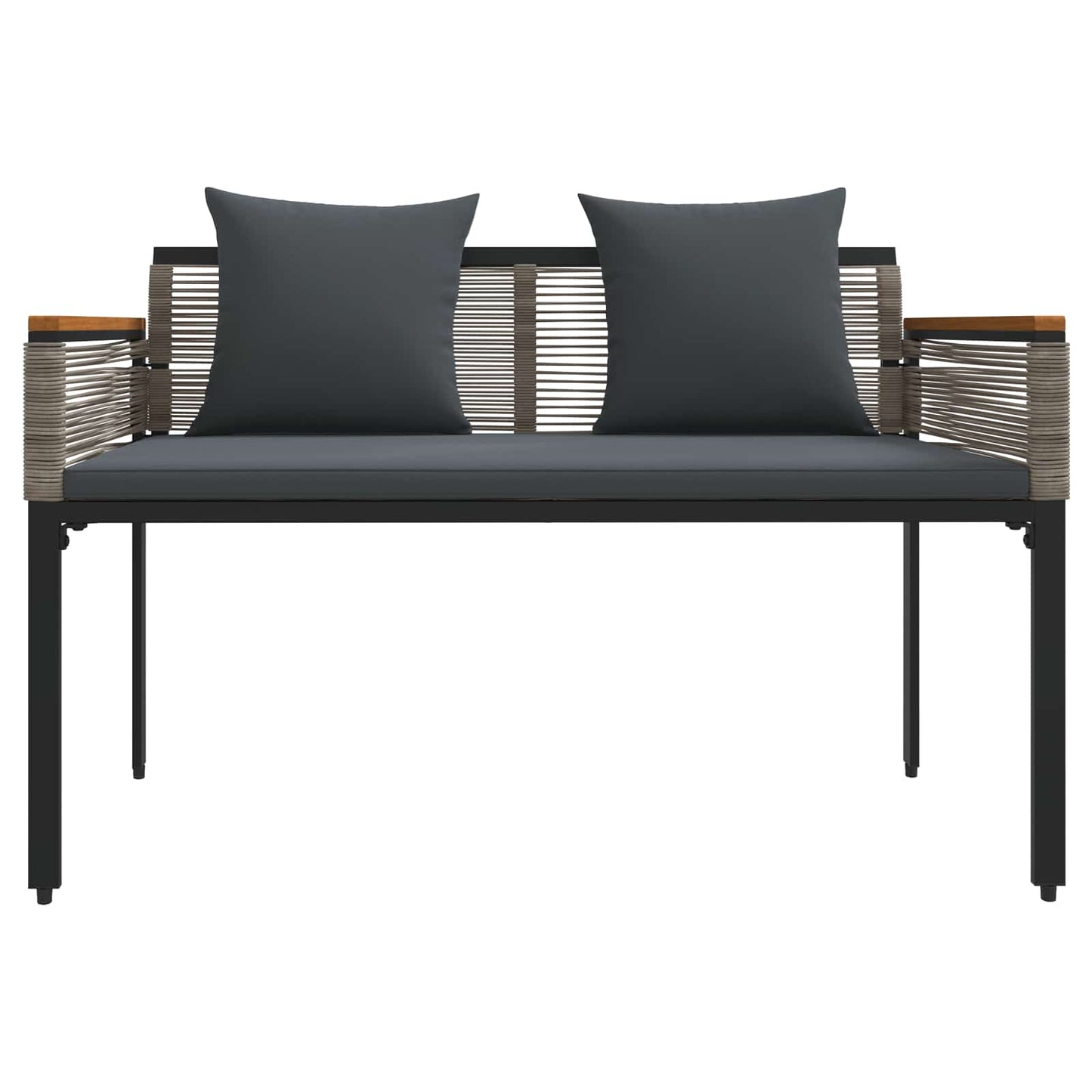 Panchina da esterno Grigio e Grigio Scuro 117 x 54 x 74.5 cm