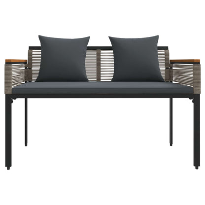 Panchina da esterno Grigio e Grigio Scuro 117 x 54 x 74.5 cm