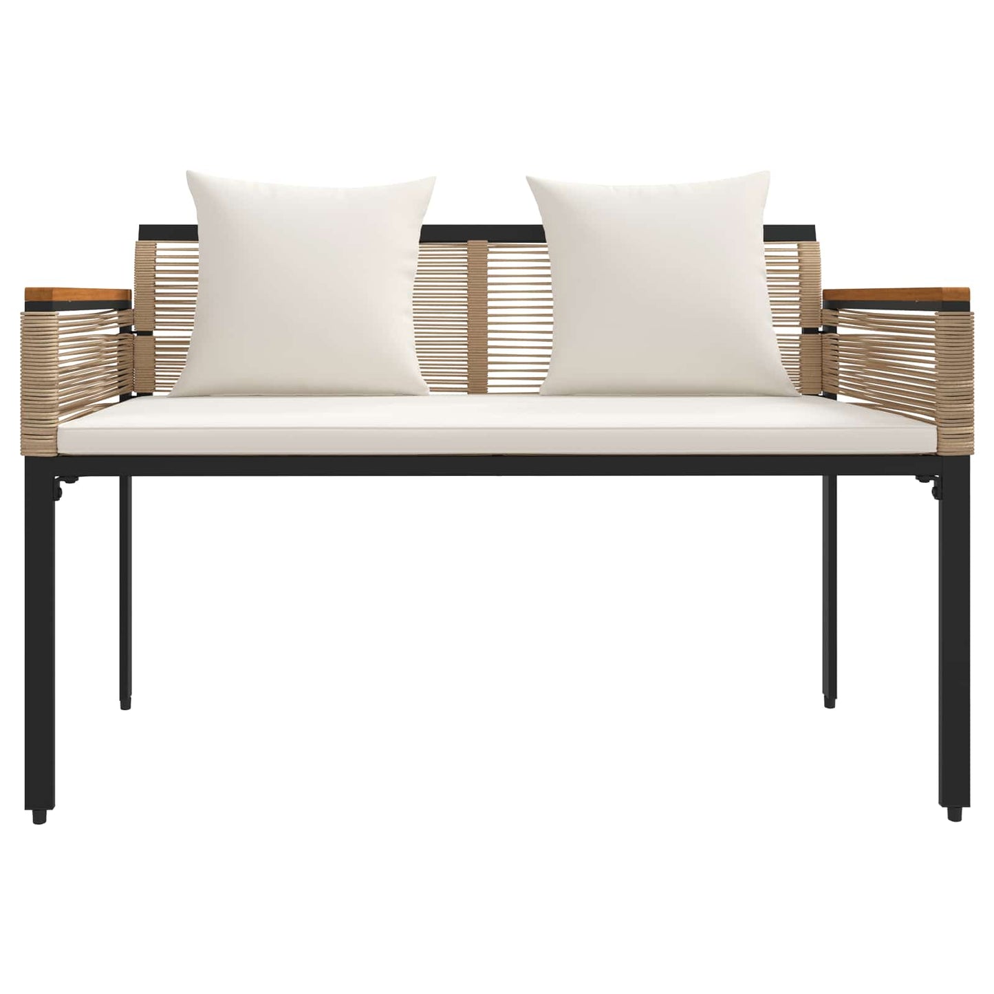 Panchina da esterno Beige e Bianco Crema 117 x 54 x 74.5 cm