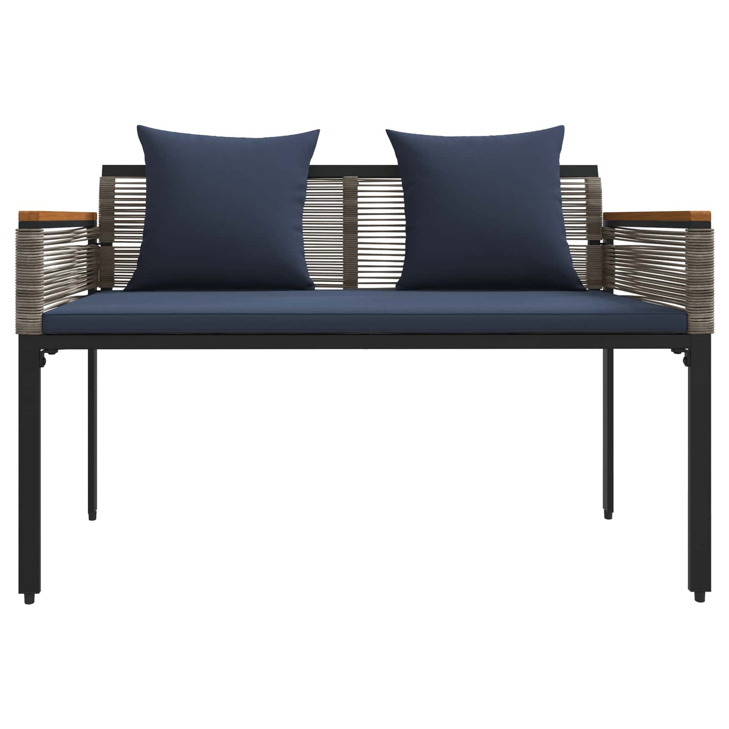 Panchina da esterno Grigio e Blu Navy 117 x 54 x 74.5 cm