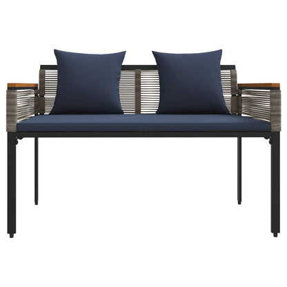 Panchina da esterno Grigio e Blu Navy 117 x 54 x 74.5 cm