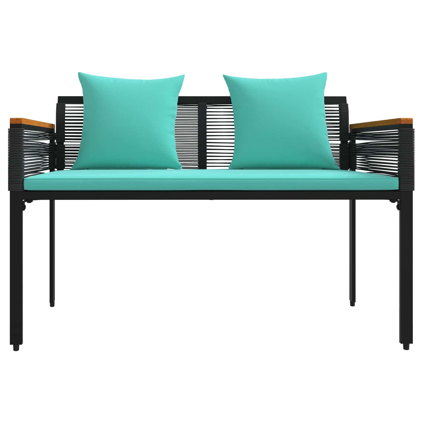 Panchina da esterno Nero e Turchese 117 x 54 x 74.5 cm
