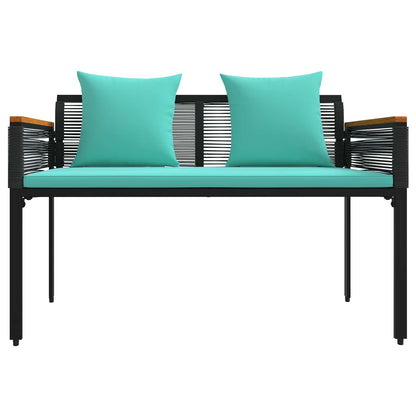 Panchina da esterno Nero e Turchese 117 x 54 x 74.5 cm