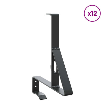 Supporto per guardia della neve 12 pcs Nero 29,5 x 3 x 34,5 cm