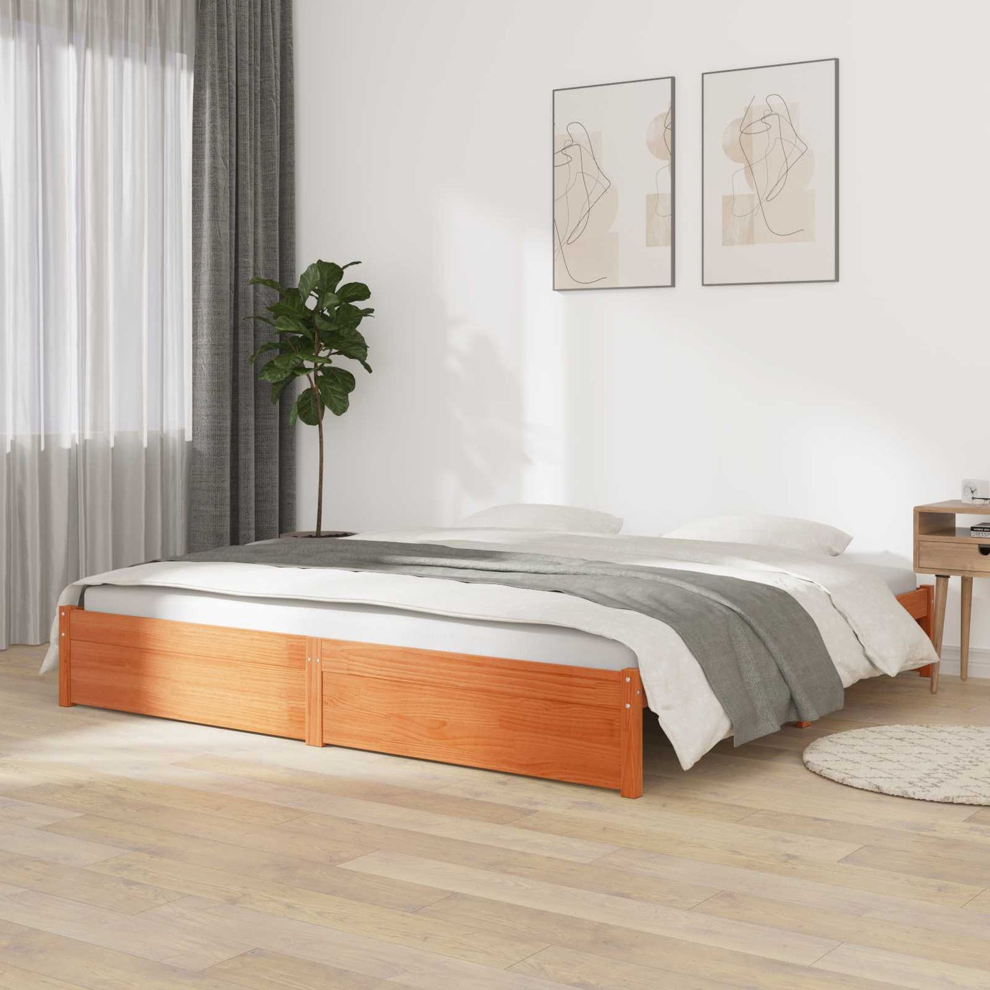 Struttura del letto Marrone cerato 120 x 200 cm