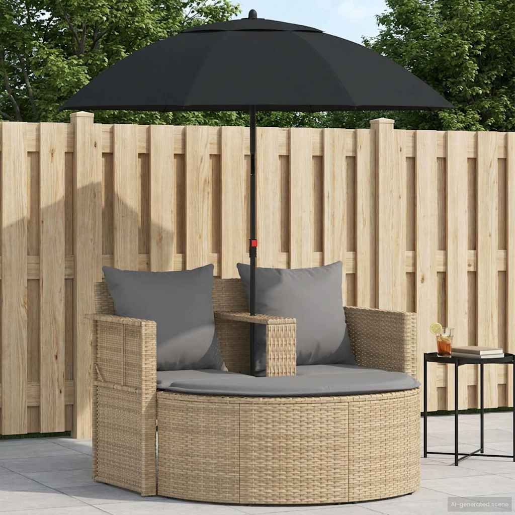 Divano da giardino 8 pcs Beige e Grigio Chiaro polyrattan