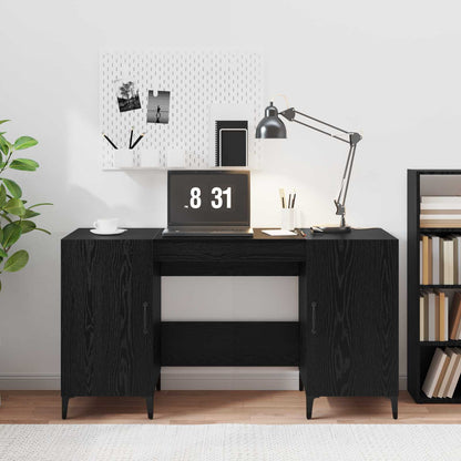 Scrivania Rovere nero 140 x 50 x 75 cm Legno multistrato