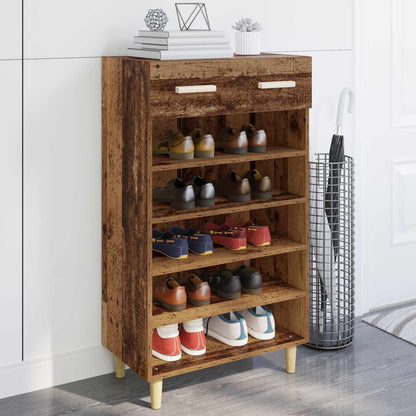 Mobile per scarpe con cassetto Legno vecchio 60 x 35 x 105 cm