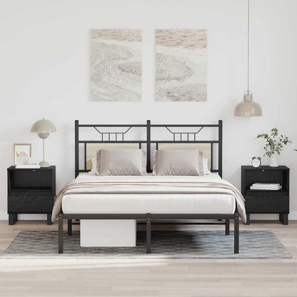 Armadietto per letto con cassetto Rovere Nero 40 x 35 x 50 cm