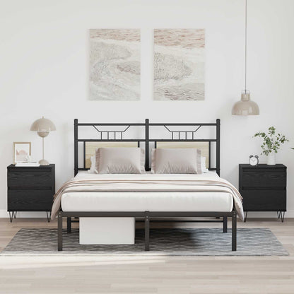 Armadietto per letto con cassetto Rovere Nero 40 x 35 x 50 cm