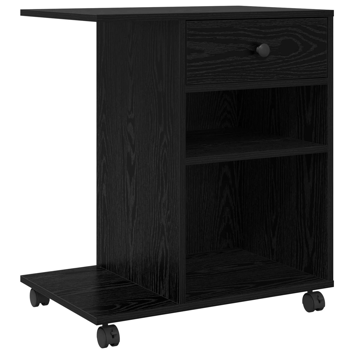 Supporto per Stampante Rovere Nero 60 x 40 x 68.5 cm