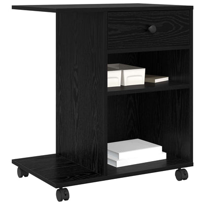 Supporto per Stampante Rovere Nero 60 x 40 x 68.5 cm