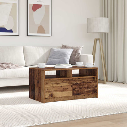 Tavolino da salotto con cassetto Legno vecchio 90 x 50 x 45 cm