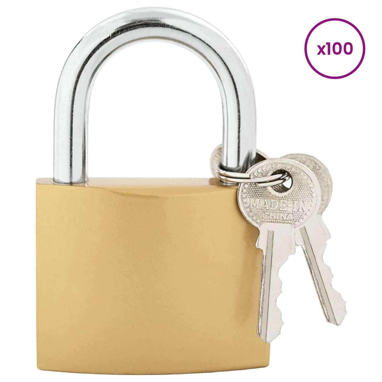 U Lock con Chiavi 100 pcs Ottone Ferro