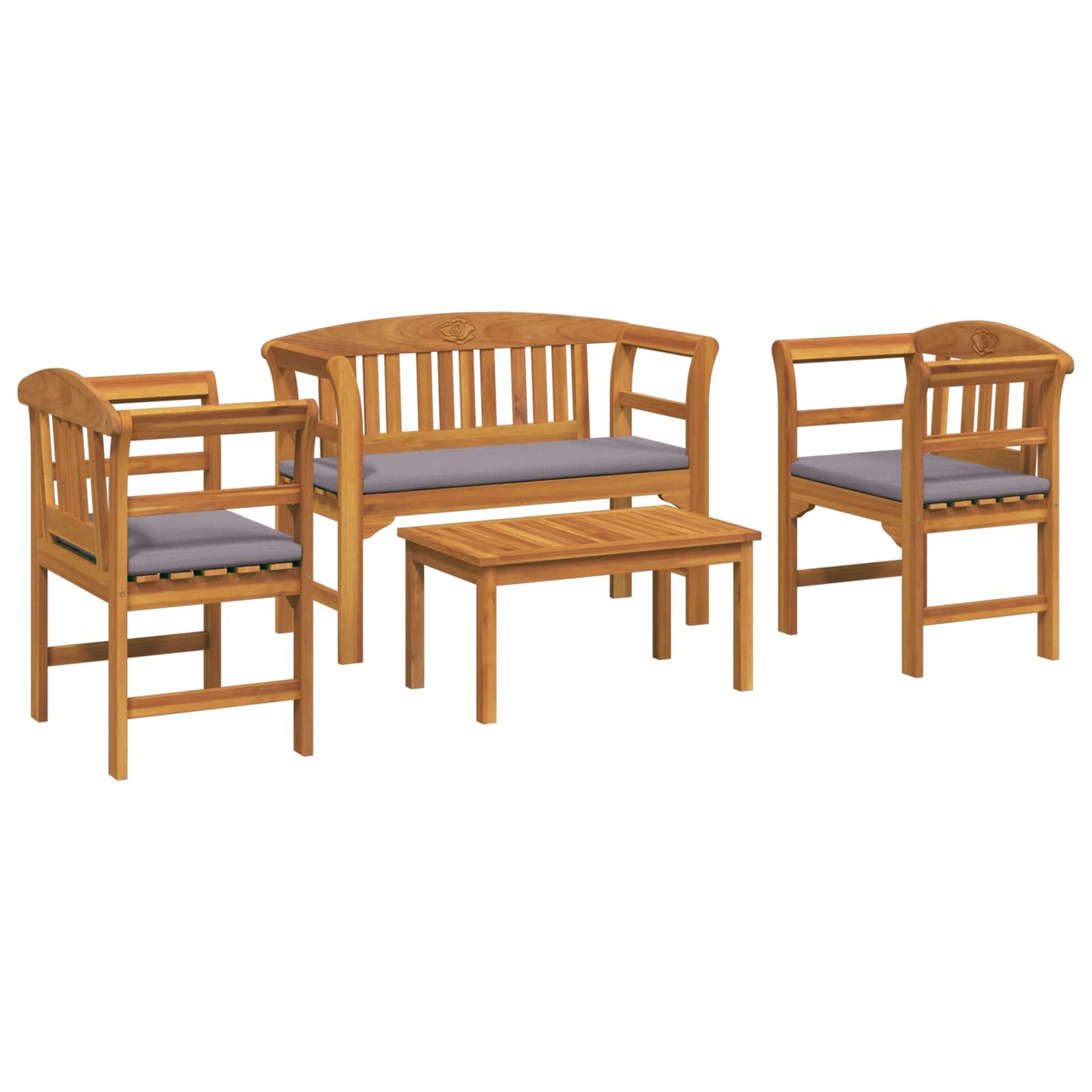 Set da giardino con divano a rosa con cuscino 4 pcs