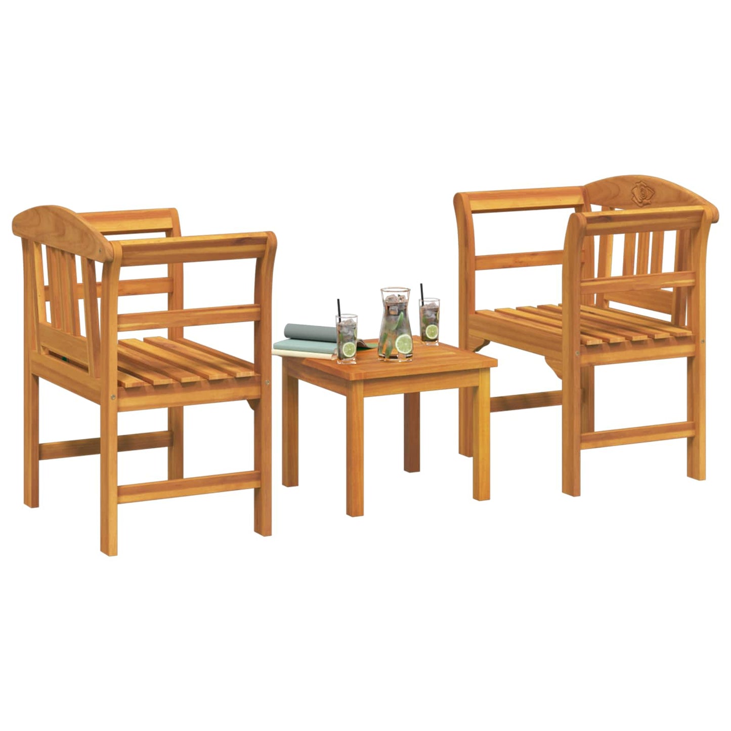 Set da giardino con divano a rosa 3 pcs