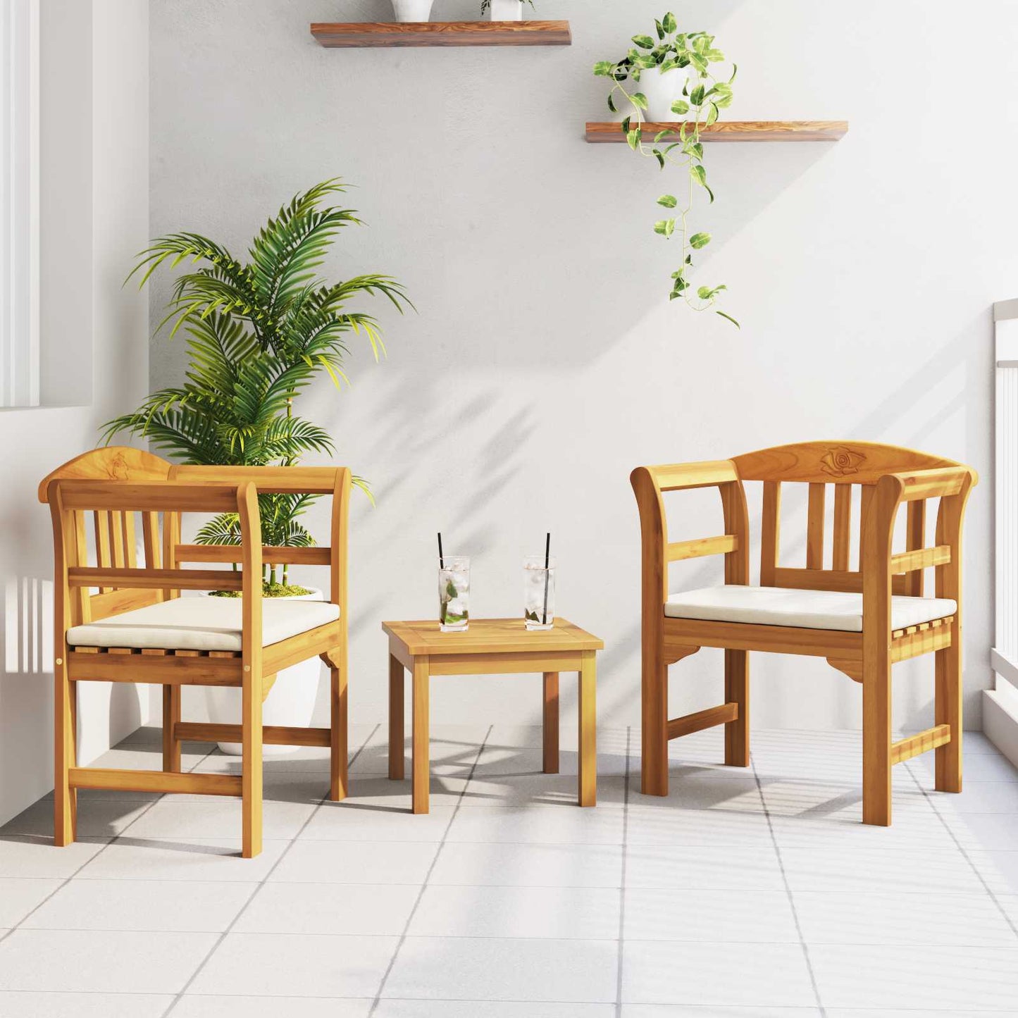 Set da giardino con divano a rosa con cuscino 3 pcs