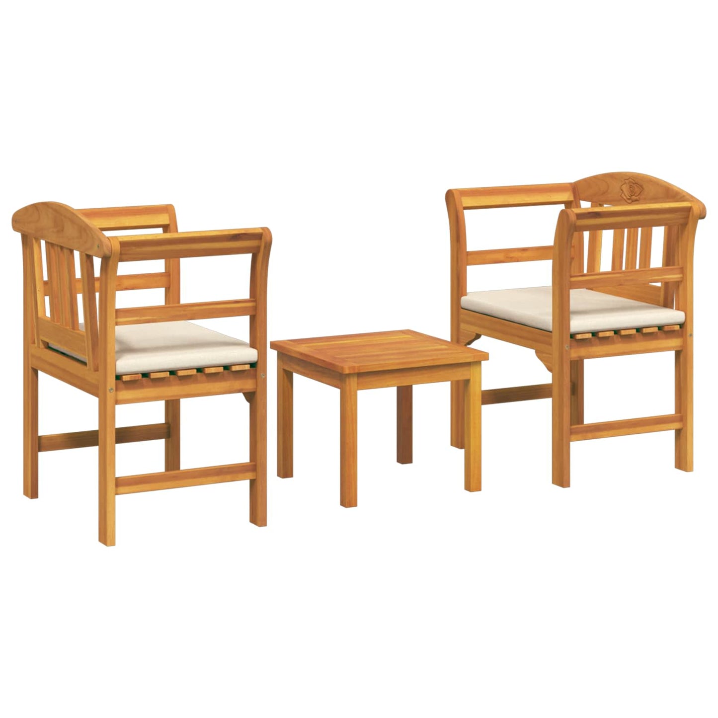 Set da giardino con divano a rosa con cuscino 3 pcs