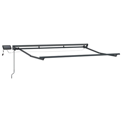 Cornice per Tenda Manuale con LED Antracite 3 x 2,5 m Alluminio