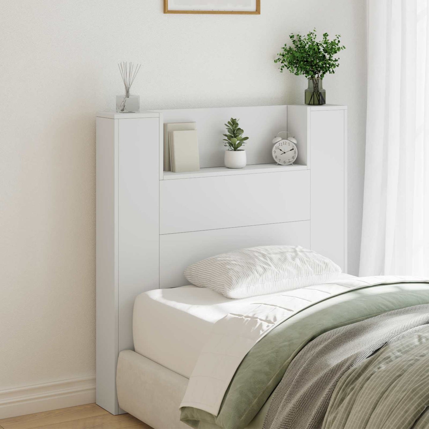 Testiera Bianco 100 x 16,5 x 103,5 cm Legno multistrato