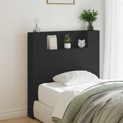 Testiera Nero 100 x 16,5 x 103,5 cm Legno multistrato