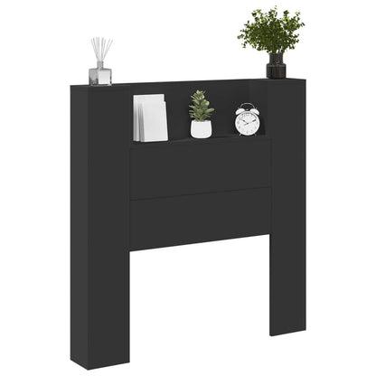 Testiera Nero 100 x 16,5 x 103,5 cm Legno multistrato