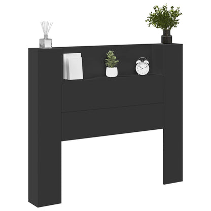 Testiera Nero 120 x 16,5 x 103,5 cm Legno multistrato