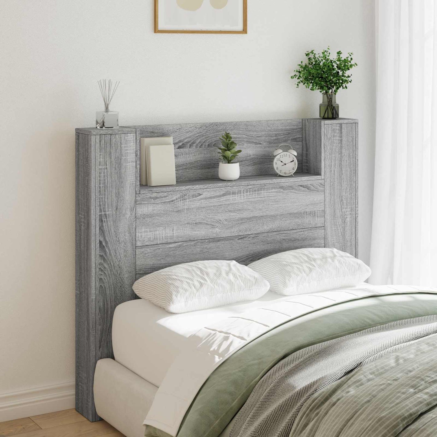Testiera Grigio Sonoma 120 x 16,5 x 103,5 cm Legno multistrato