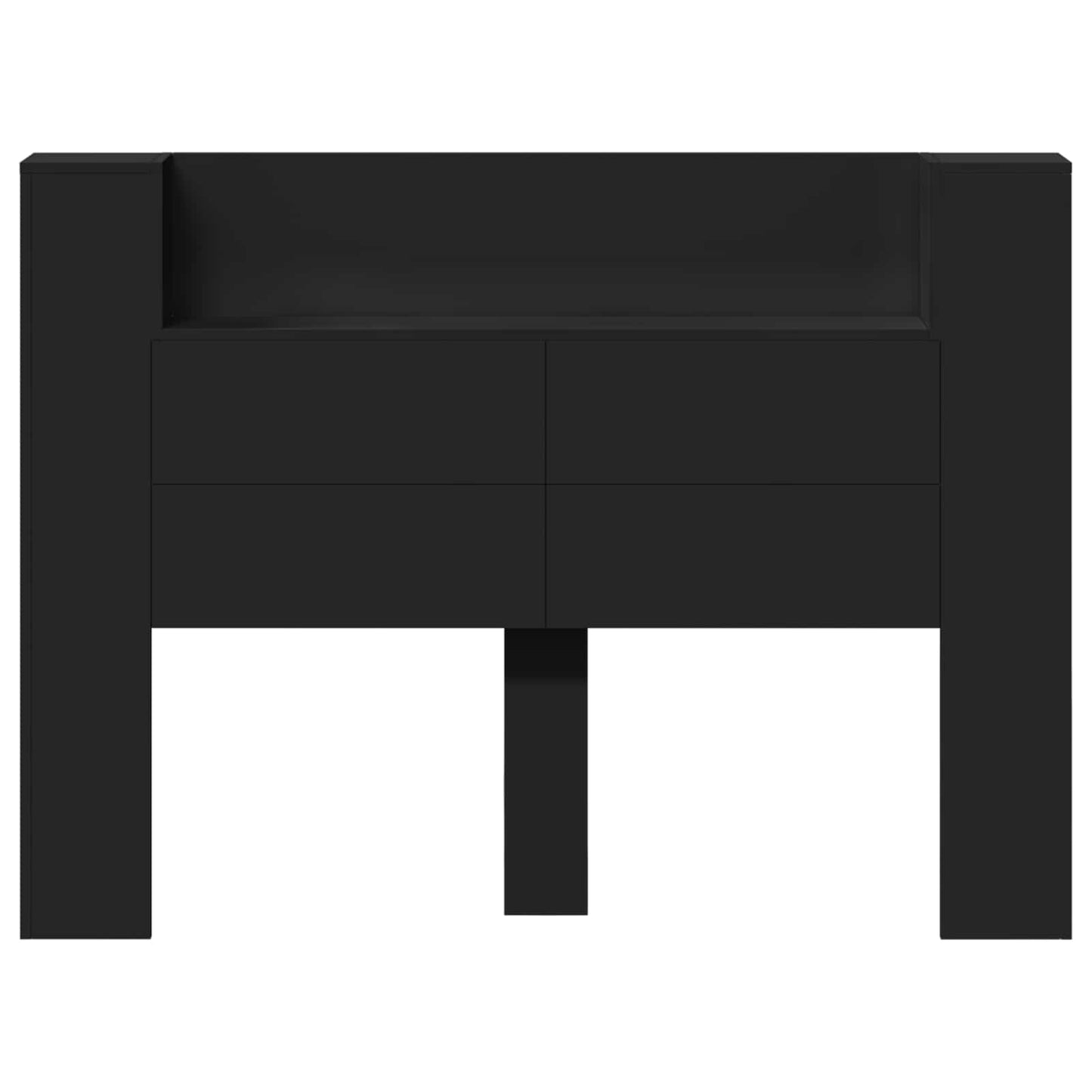 Testiera Nero 140 x 16,5 x 103,5 cm Legno multistrato