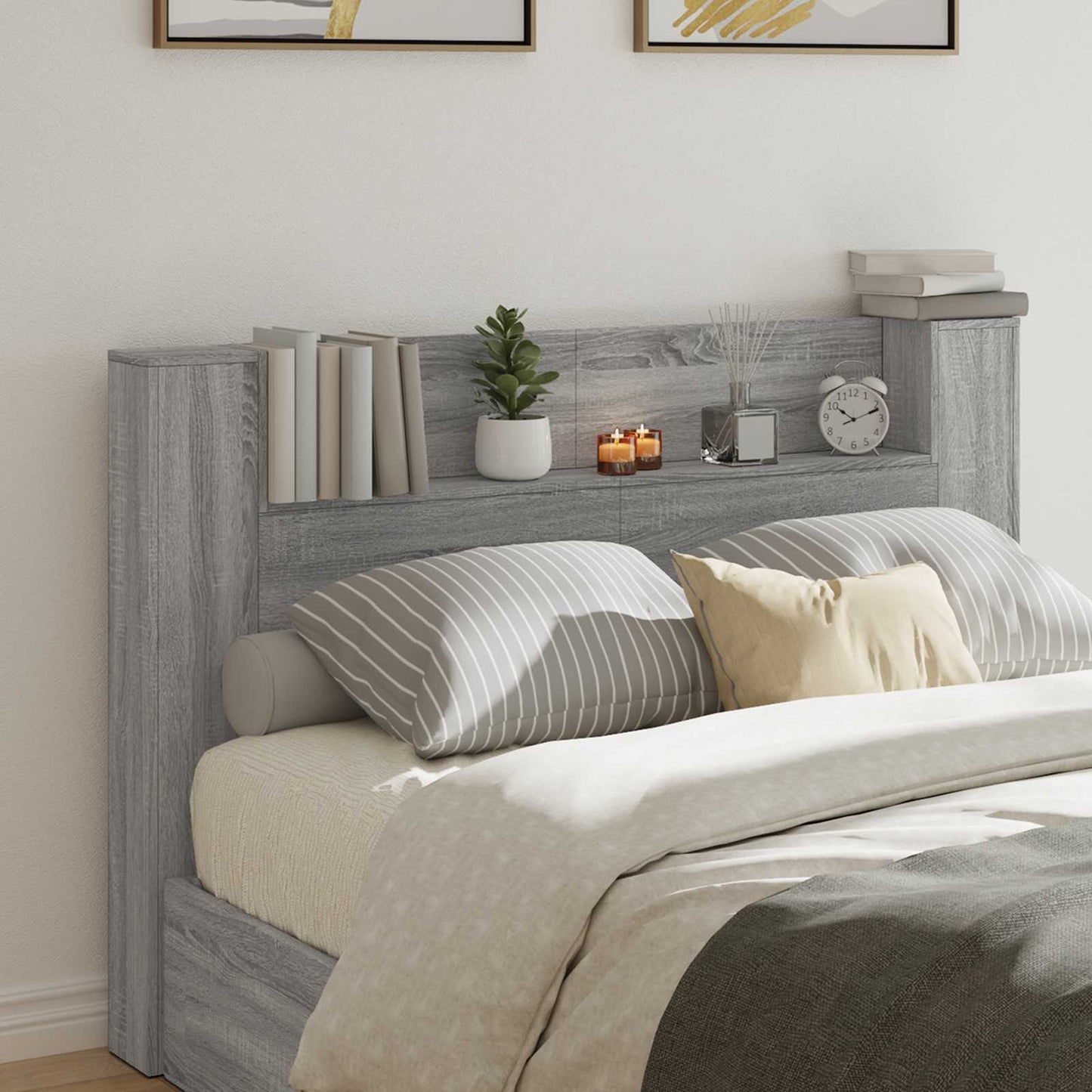 Testiera Grigio Sonoma 160 x 16,5 x 103,5 cm Legno multistrato