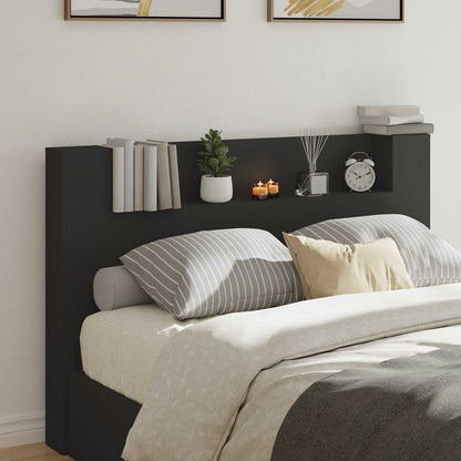 Testiera Nero 160 x 16,5 x 103,5 cm Legno multistrato