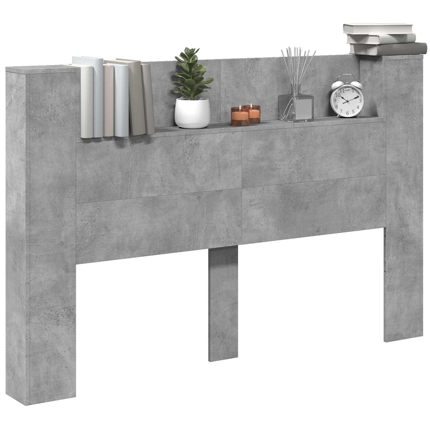 Testiera Grigio cemento 160 x 16,5 x 103,5 cm Legno multistrato