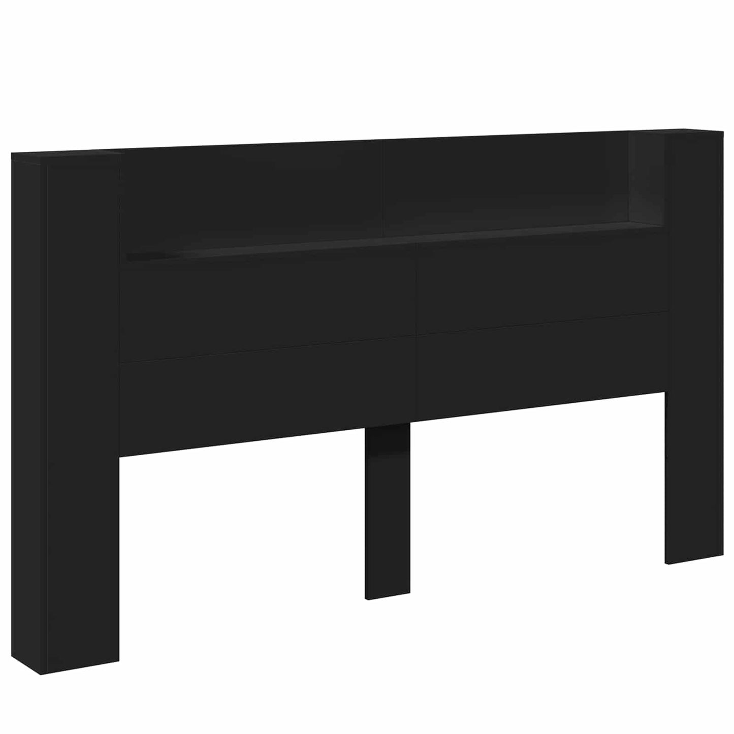 Testiera Nero 180 x 16,5 x 103,5 cm Legno multistrato