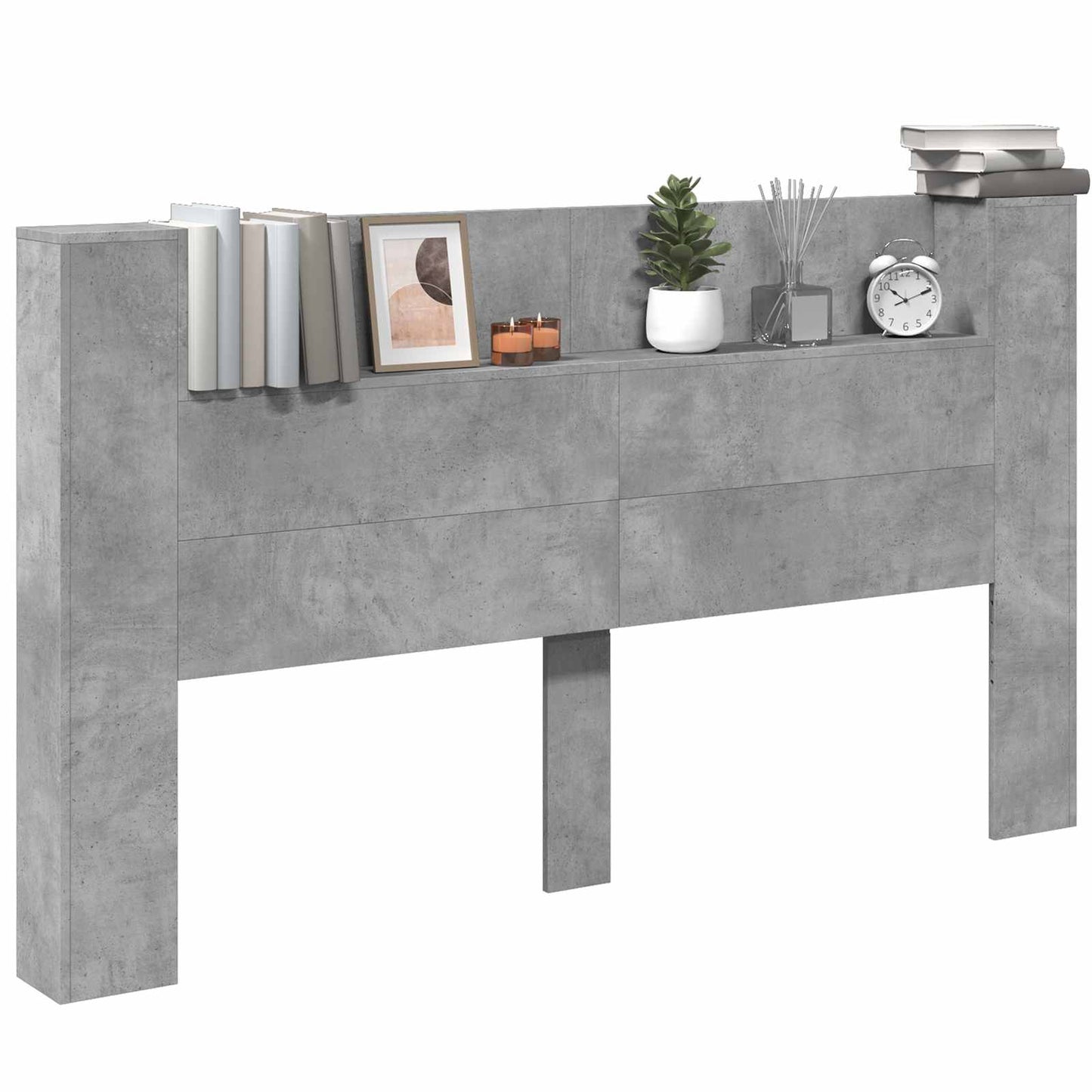 Testiera Grigio cemento 180 x 16,5 x 103,5 cm Legno multistrato