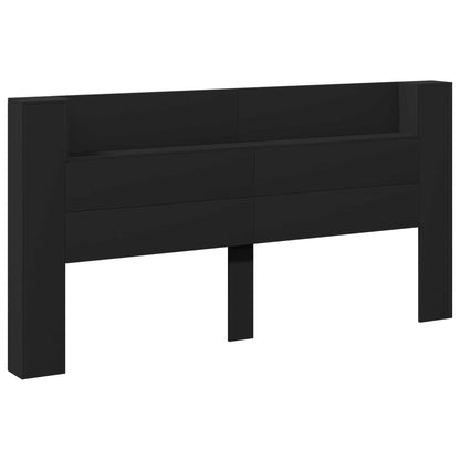 Testiera Nero 200 x 16,5 x 103,5 cm Legno multistrato