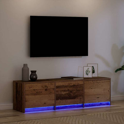 Mobile TV con LED con cassetto Legno vecchio 140 x 34 x 40 cm