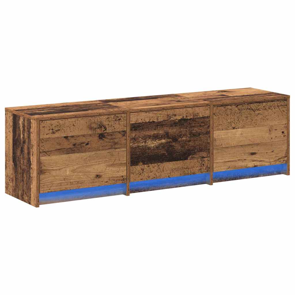 Mobile TV con LED con cassetto Legno vecchio 140 x 34 x 40 cm
