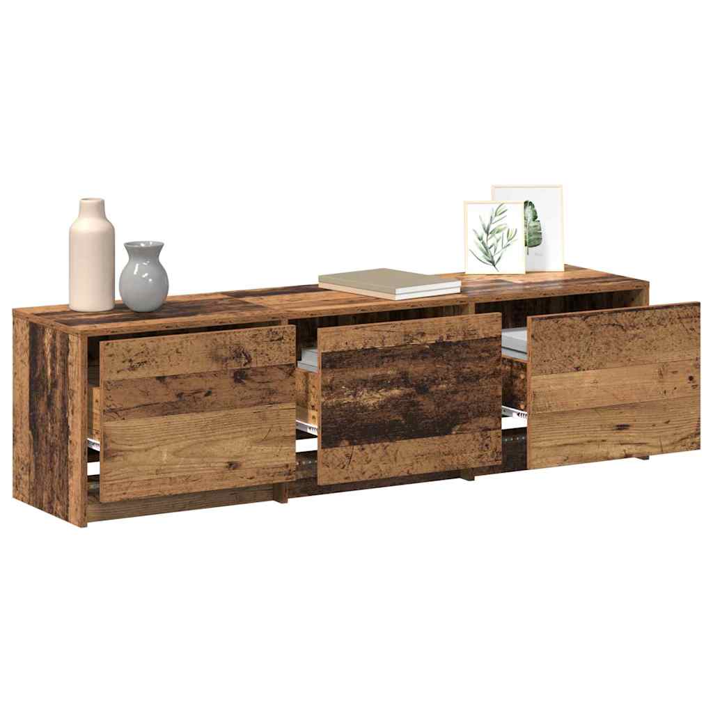 Mobile TV con LED con cassetto Legno vecchio 140 x 34 x 40 cm